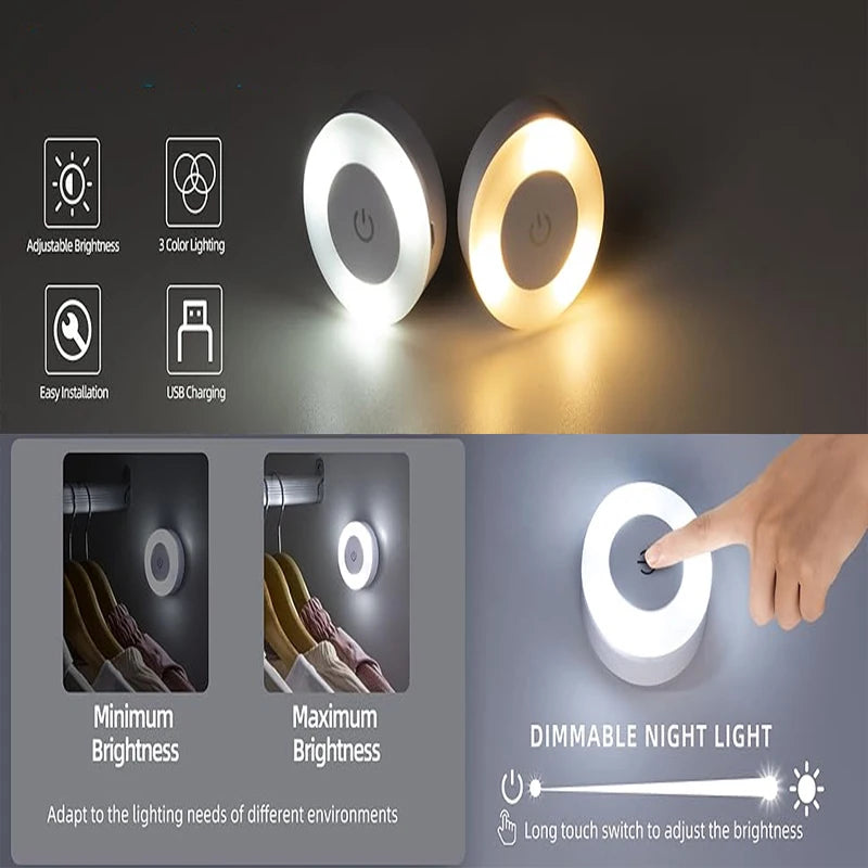 Portable LED Baby Night Light – Rechargeable Dimmable Lamp for Nursery