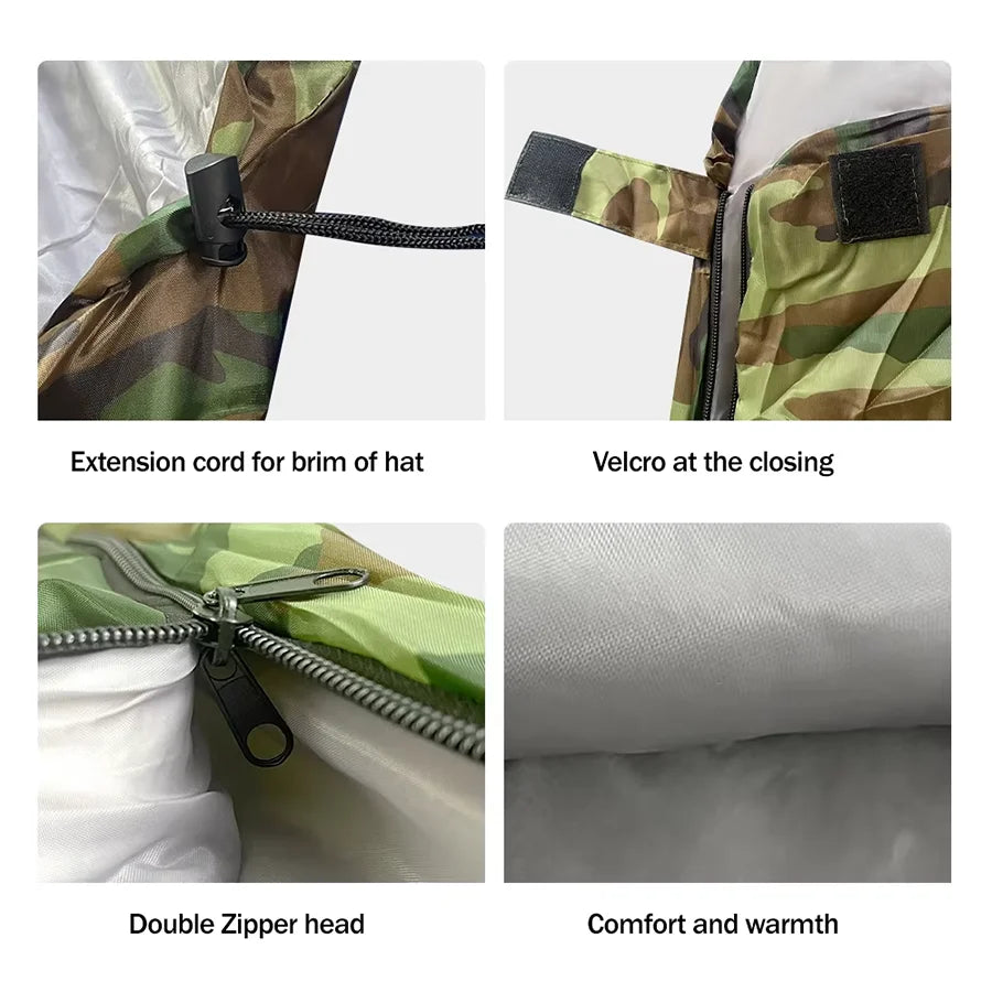 Camouflage Sleeping Bag – Dirt Proof Hooded Bedding for Outdoor Camping