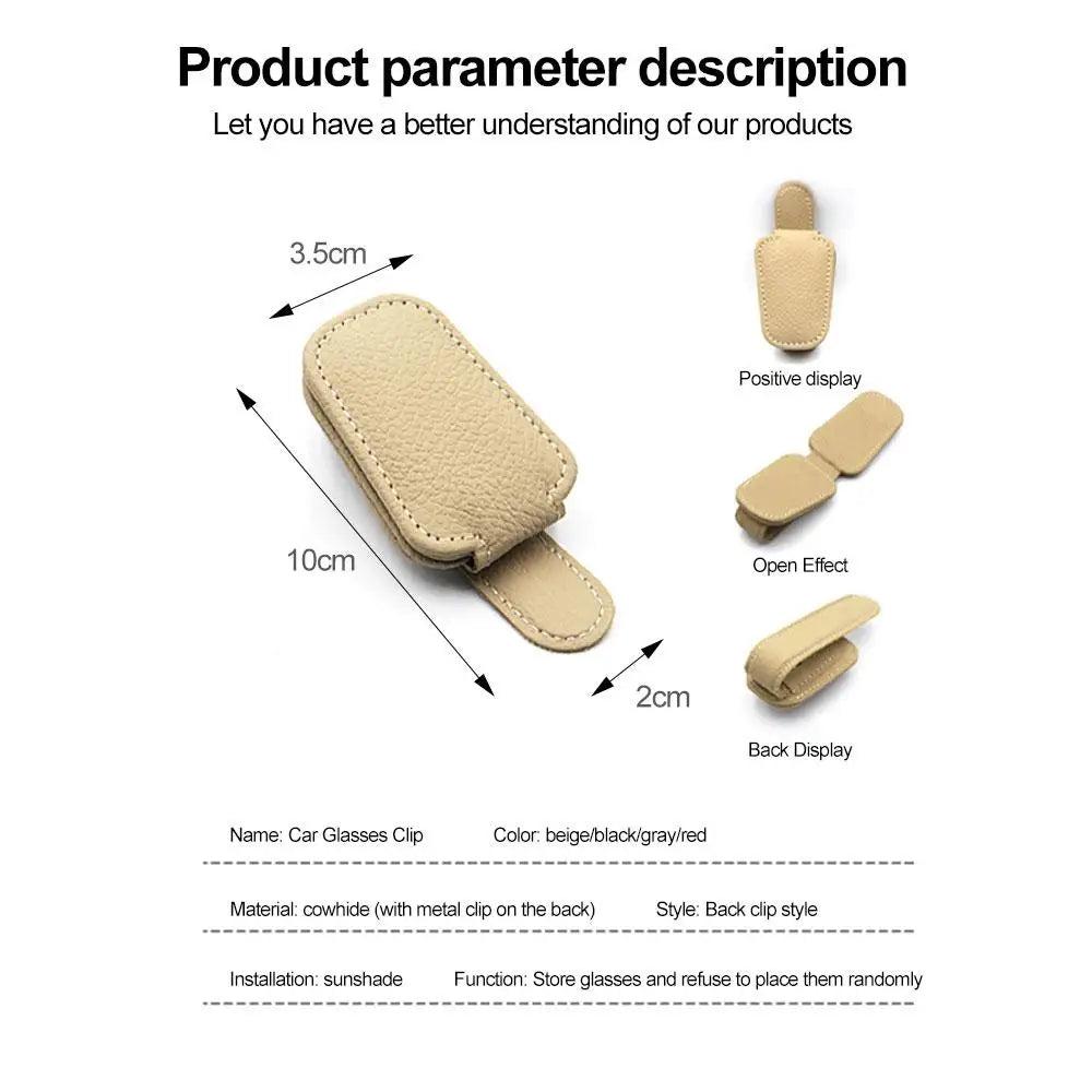 Car Sun Visor Eyeglasses Holder – Universal Sunglasses Clip for Auto Organizer