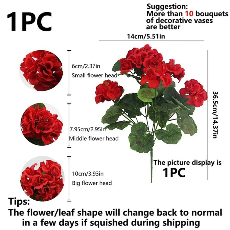 Silk Begonia Artificial Flowers – Floral Arrangement for Wedding Decor
