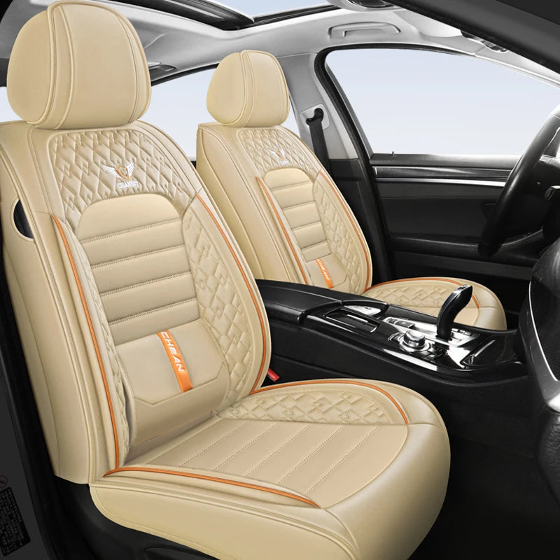 Full-Wrap Leather Car Seat Covers – Durable Universal Fit for All-Season Driving