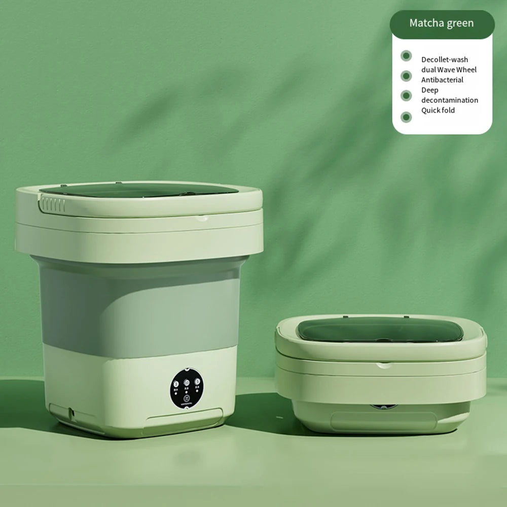 Portable Folding Washing Machine – Ultrasonic Mini Washer for Travel and Home