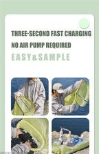 Inflatable Sofa Bed – Extra Wide Non-Roll Air Lounger for Beach and Garden