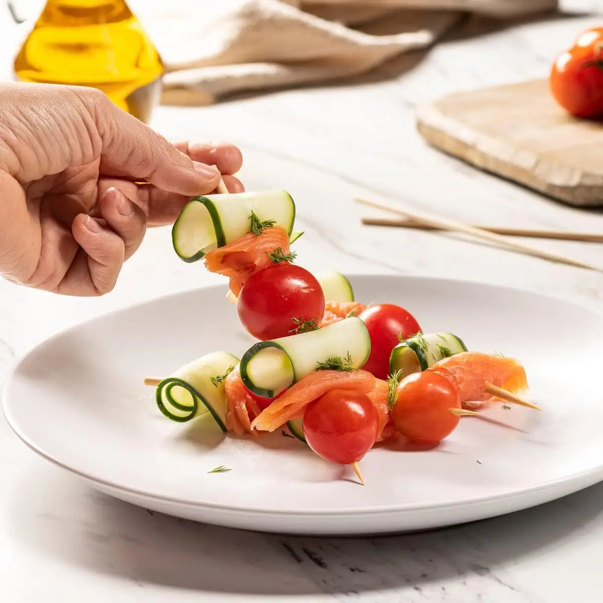 Natural Bamboo Skewers – Disposable Sticks for Grilling and BBQ Appetizers