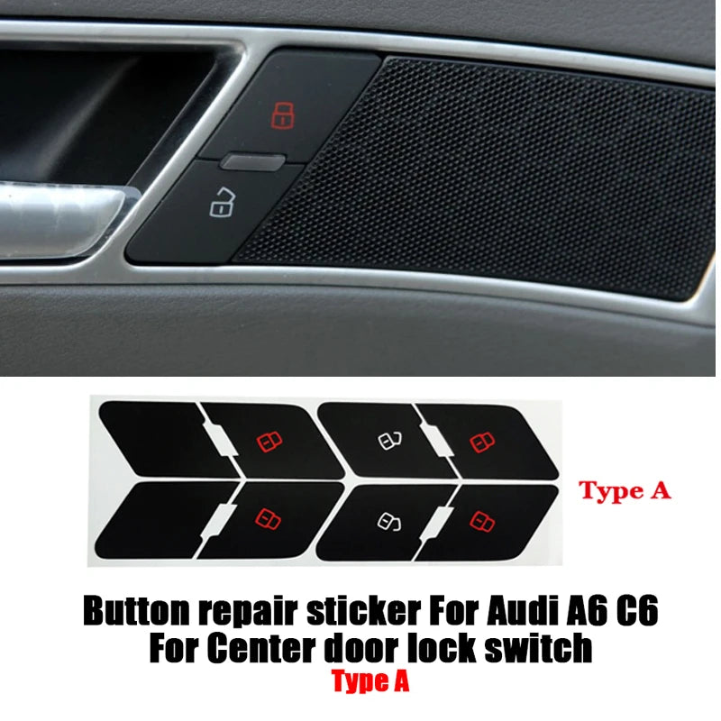 Climate Control Button Decals – Interior Repair Stickers for Audi A6 C6