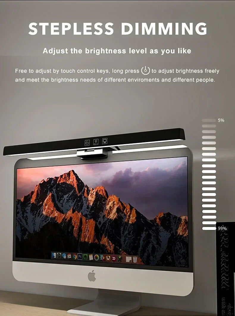 Dimmable LED Monitor Light Bar – Adjustable Desk Lamp for Reading and Study
