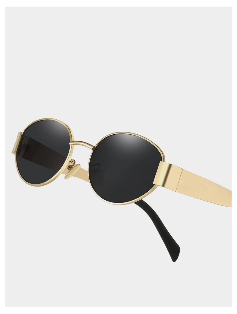 Alloy Oval Sunglasses – UV400 Protective Eyewear for Men and Women