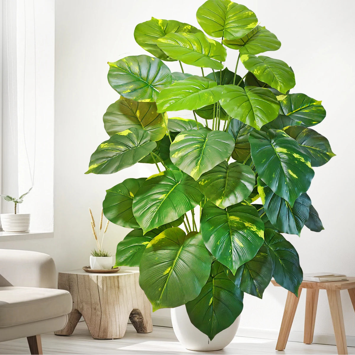 Artificial Tropical Leaf Plant – 60-103cm Potted Faux Greenery for Home Decor