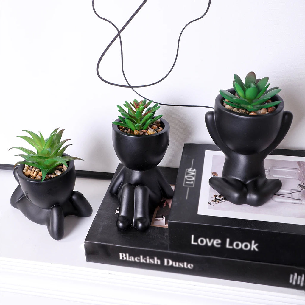 Artificial Aloe Vera Succulent Set – Cartoon PE Pot Plants for Home Decor