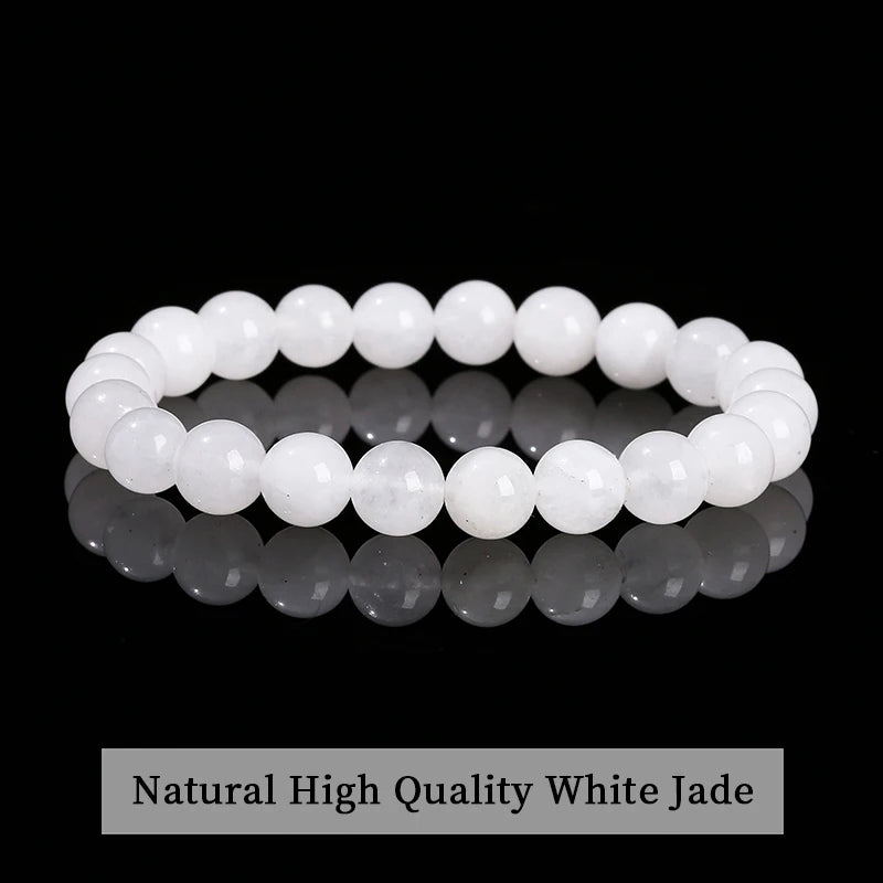 Natural Stone Bead Bracelet – Healing Crystal Gemstone Jewelry for Men and Women