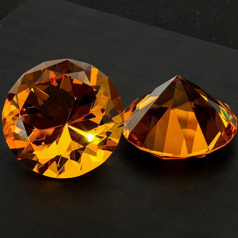 Crystal Diamond Paperweight – Giant Cut Glass Gem for Office Decor Gifts