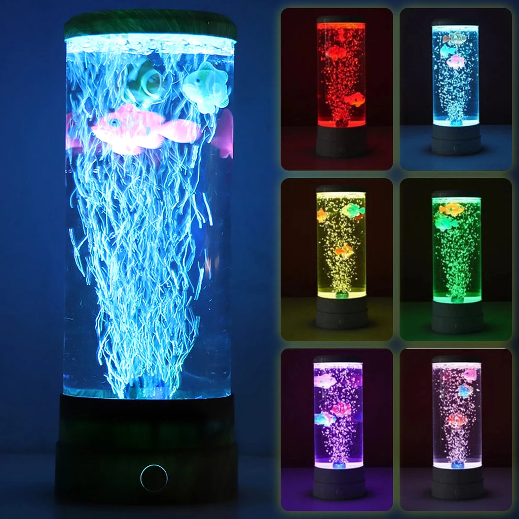 Color Changing LED Fish Lamp – Simulated Bubble Aquarium for Home Decor