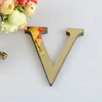 3D Gold Acrylic Letter Wall Stickers – Self-Adhesive Alphabet Home Decor