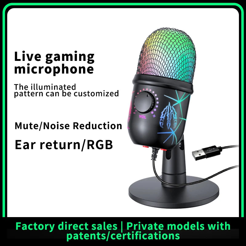 USB Gaming Microphone – Noise Cancelling Condenser for Podcast Recording