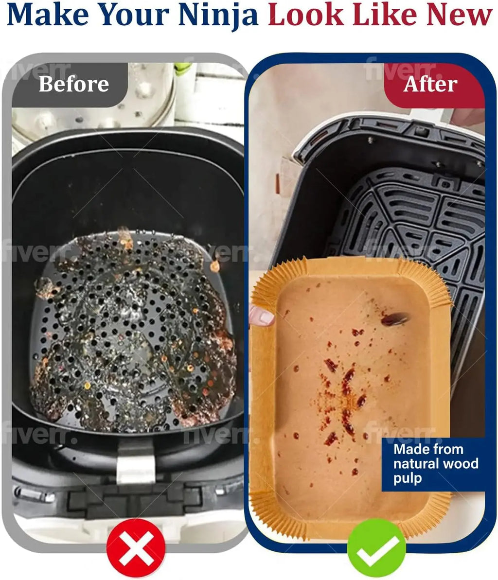 Disposable Air Fryer Paper Liners – Non-Stick Baking Sheets for Ninja Dual XL