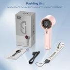 Rechargeable Handheld Turbo Fan – Digital 100-Speed Airflow for Outdoor Travel