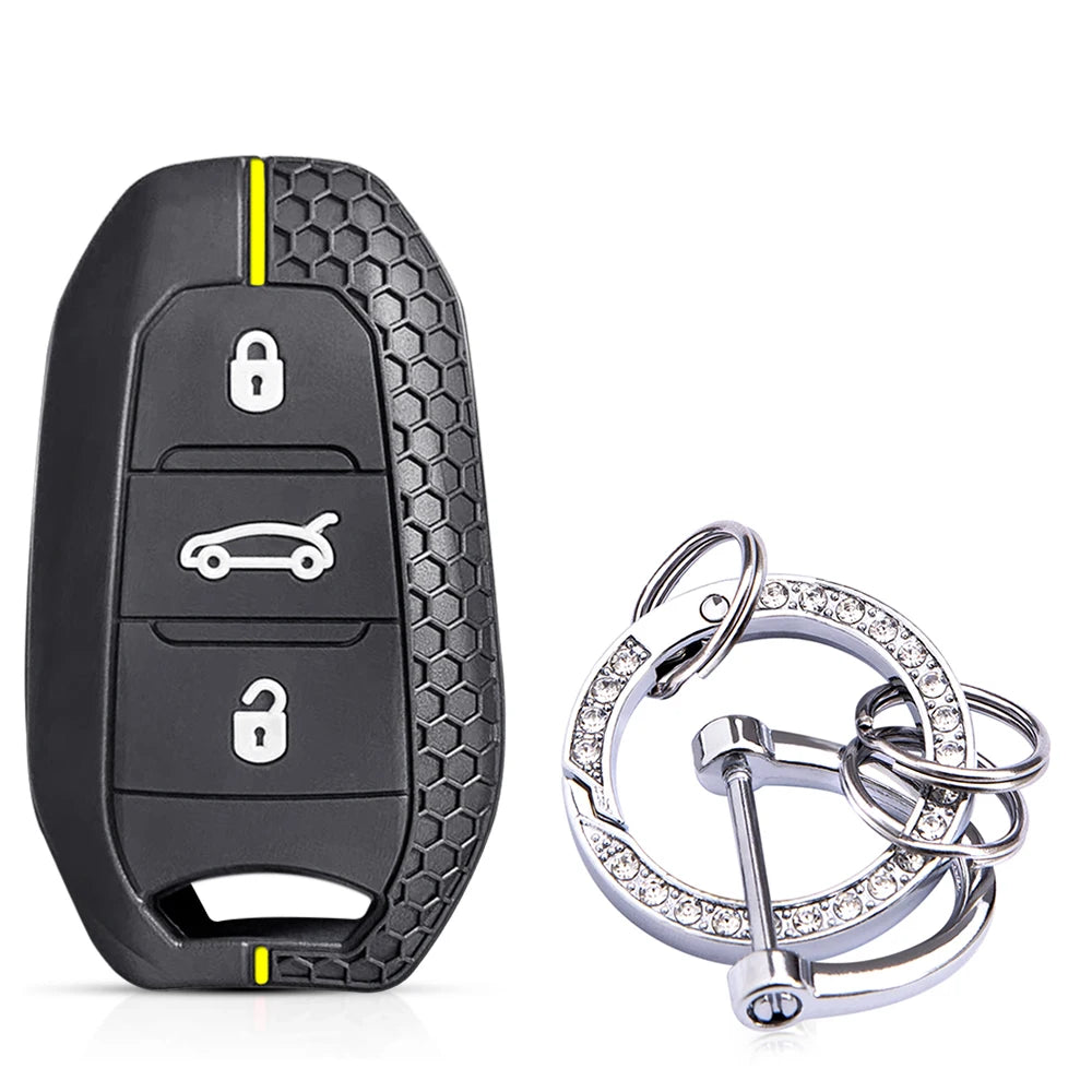 Silicone Car Key Fob Cover – Protective Remote Case for Peugeot and Citroen