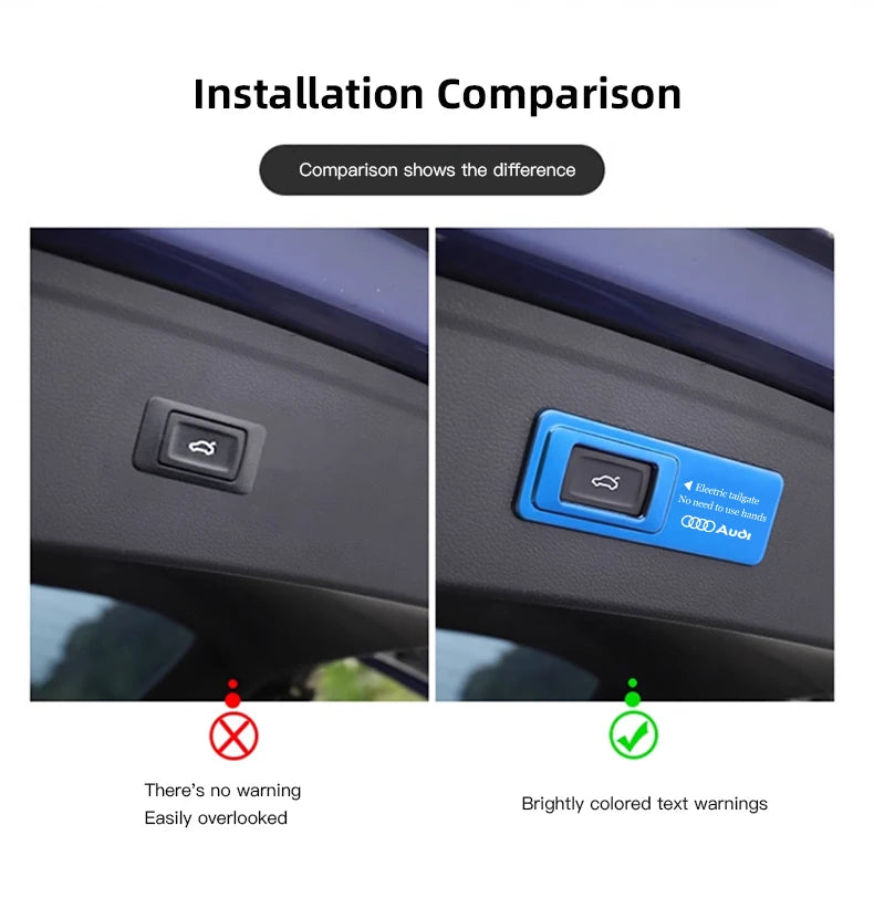 Tailgate Warning Sticker – Reflective Decal for Audi S-Line Trunk Access