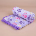 Fleece Pet Blanket – Paw Print Warm Mat for Small to Large Dogs and Cats