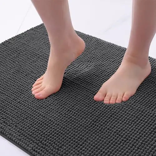 Chenille Bathroom Mat – Ultra Soft Absorbent Non-slip Rug for Shower Floors