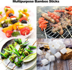 Natural Bamboo Skewers – Disposable Sticks for Grilling and BBQ Appetizers
