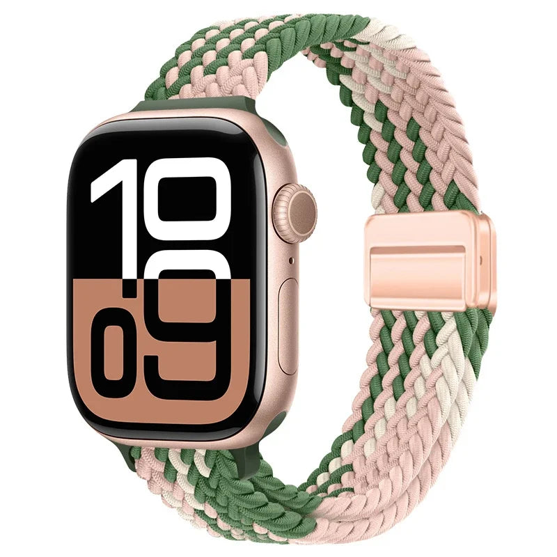 Braided Nylon Loop Watch Band – Magnetic Adjustable Bracelet for Apple iWatch