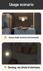Motion Sensor LED Night Light – Dimmable EU Plug for Bedroom and Corridor