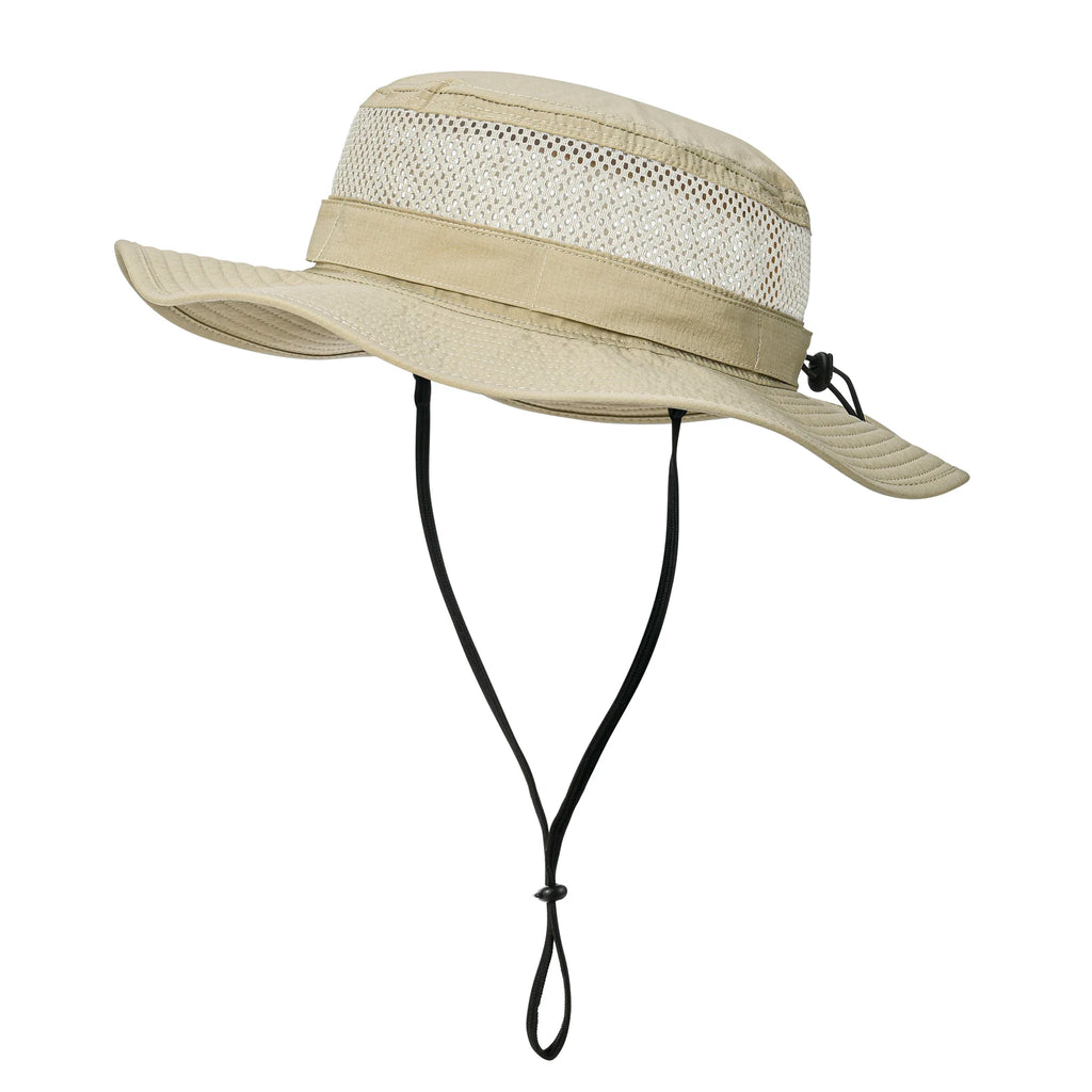 Wide Brim Cooling Sun Hat – Foldable Boonie Cap for Hiking Fishing Safari