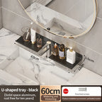 Aluminum Bathroom Wall Shelf – Punch-Free Storage for Kitchen and Toilet