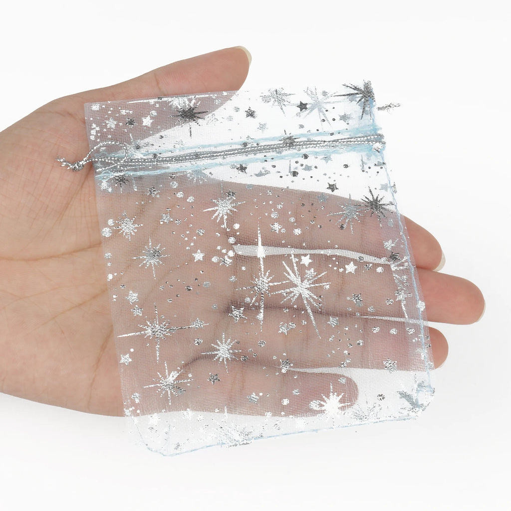 Organza Drawstring Gift Bags – 10x12cm Mesh Pouches for Wedding Party Favors