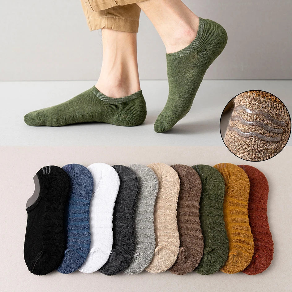 Cotton Low-Cut Ankle Socks – Breathable Casual Footwear for Men