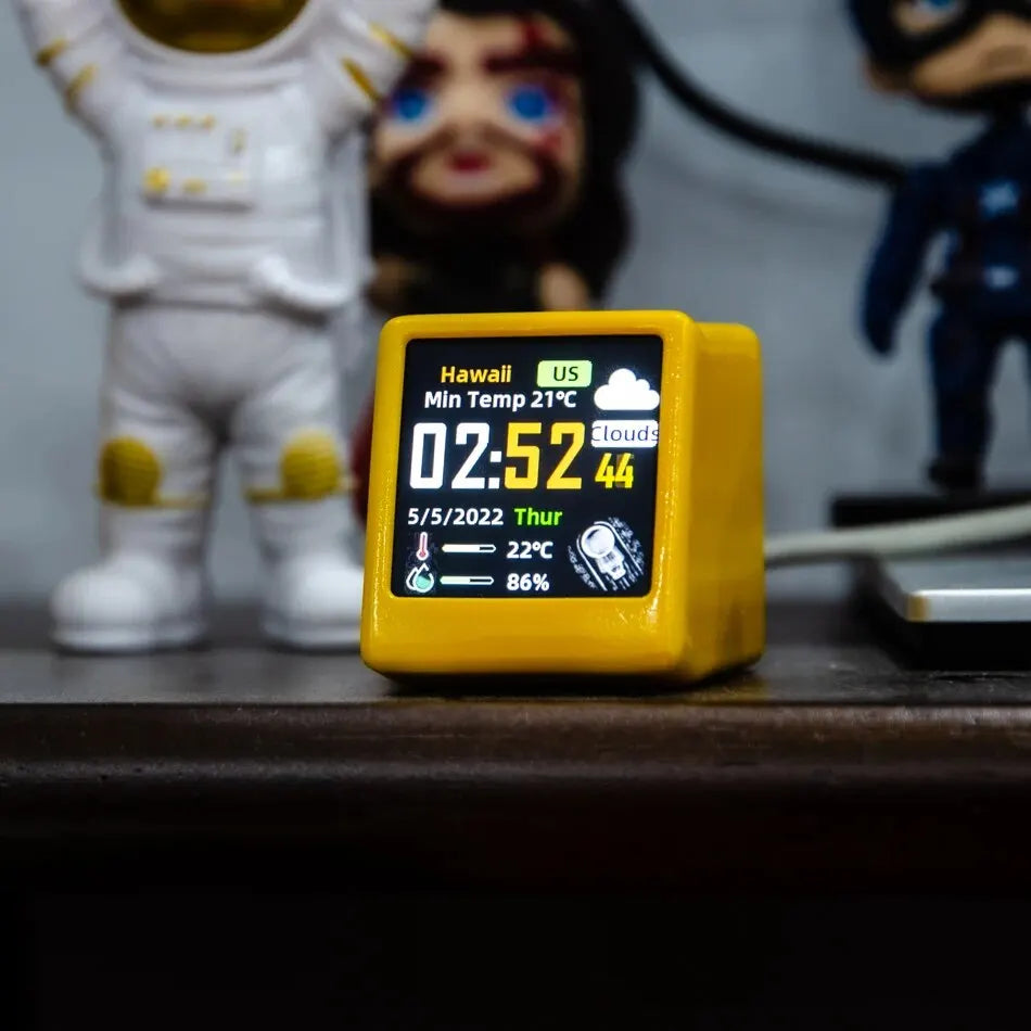 Mini WiFi Weather Clock – IPS Digital Desktop Station for Home Decor