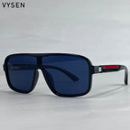 Oversized Polarized Rectangle Sunglasses – Vintage Steampunk for Men