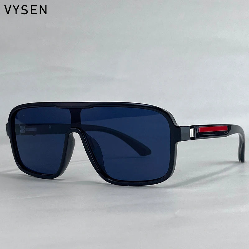 Oversized Polarized Rectangle Sunglasses – Vintage Steampunk for Men