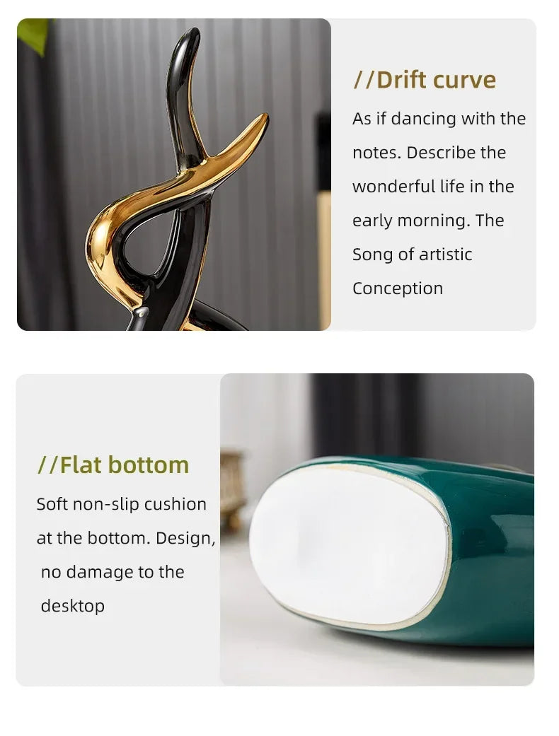 Ceramic Nordic Figurine – Modern Minimalist Statue for Home Living Room Decor