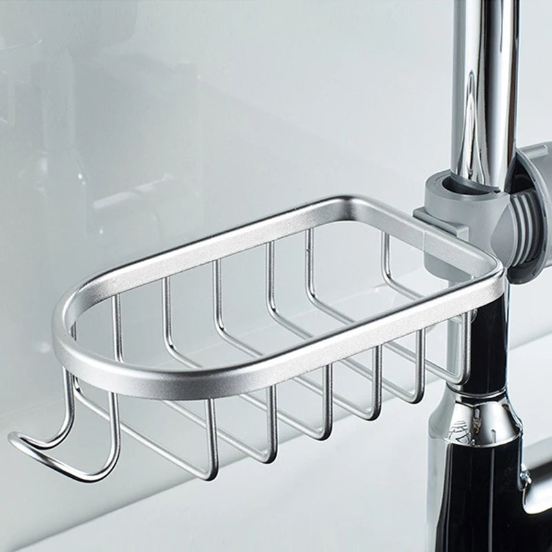 Adjustable Bathroom Faucet Storage Rack for Kitchen Sink and Shower