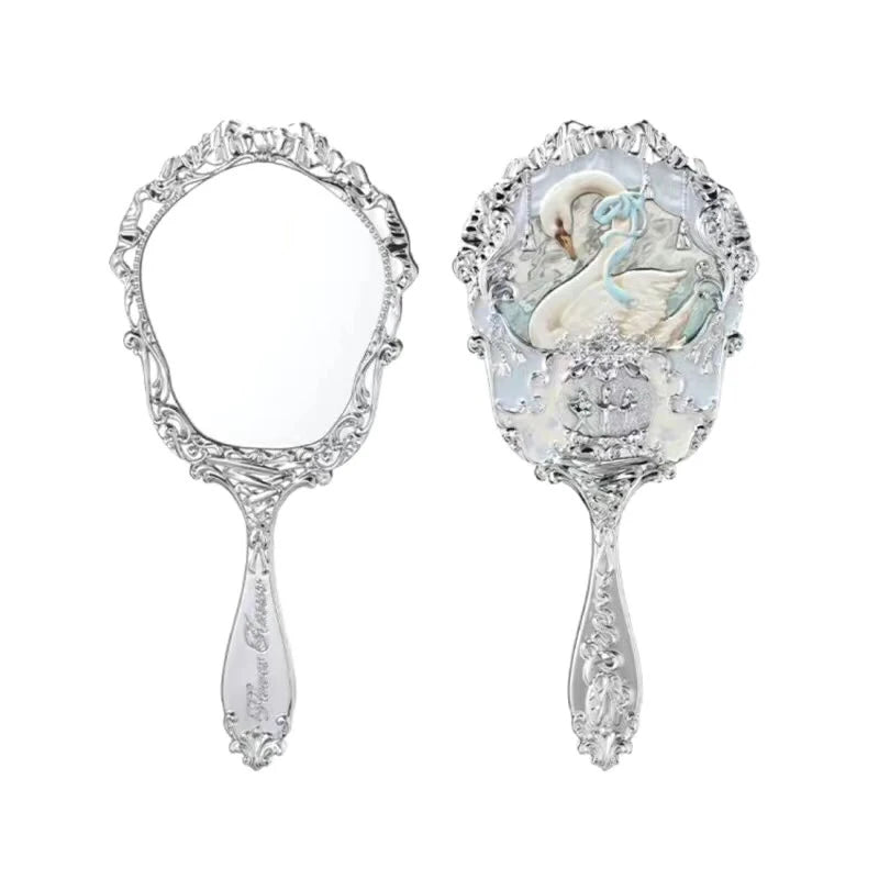 Flower Knows Swan Ballet Handheld Mirror – Vintage Makeup Accessory for Cosplay
