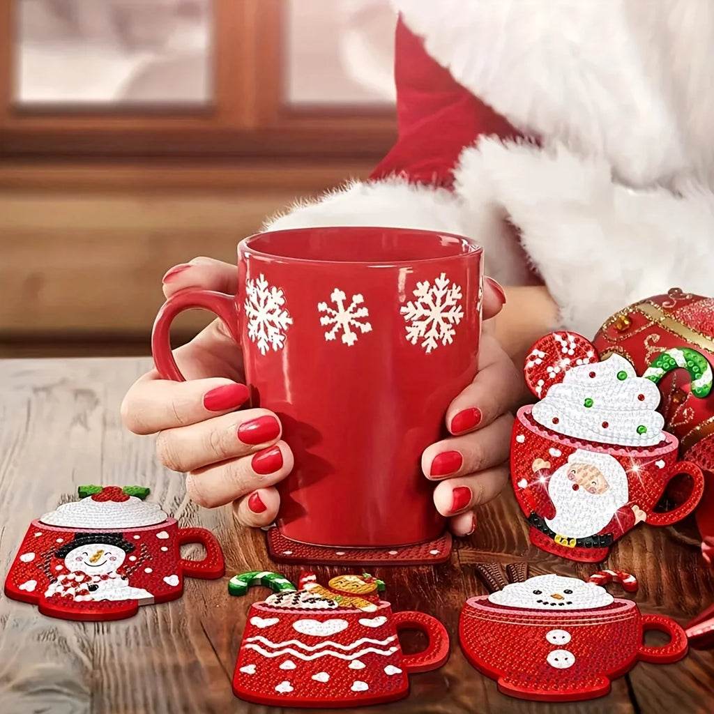 Christmas Wooden Diamond Painting Coasters – DIY Holiday Table Decor
