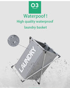 Large Foldable Laundry Basket – Waterproof Grid Organizer for Clothes and Toys