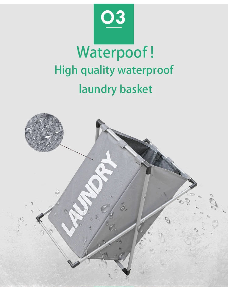 Foldable Grid Laundry Basket – Waterproof Storage for Clothes and Toys