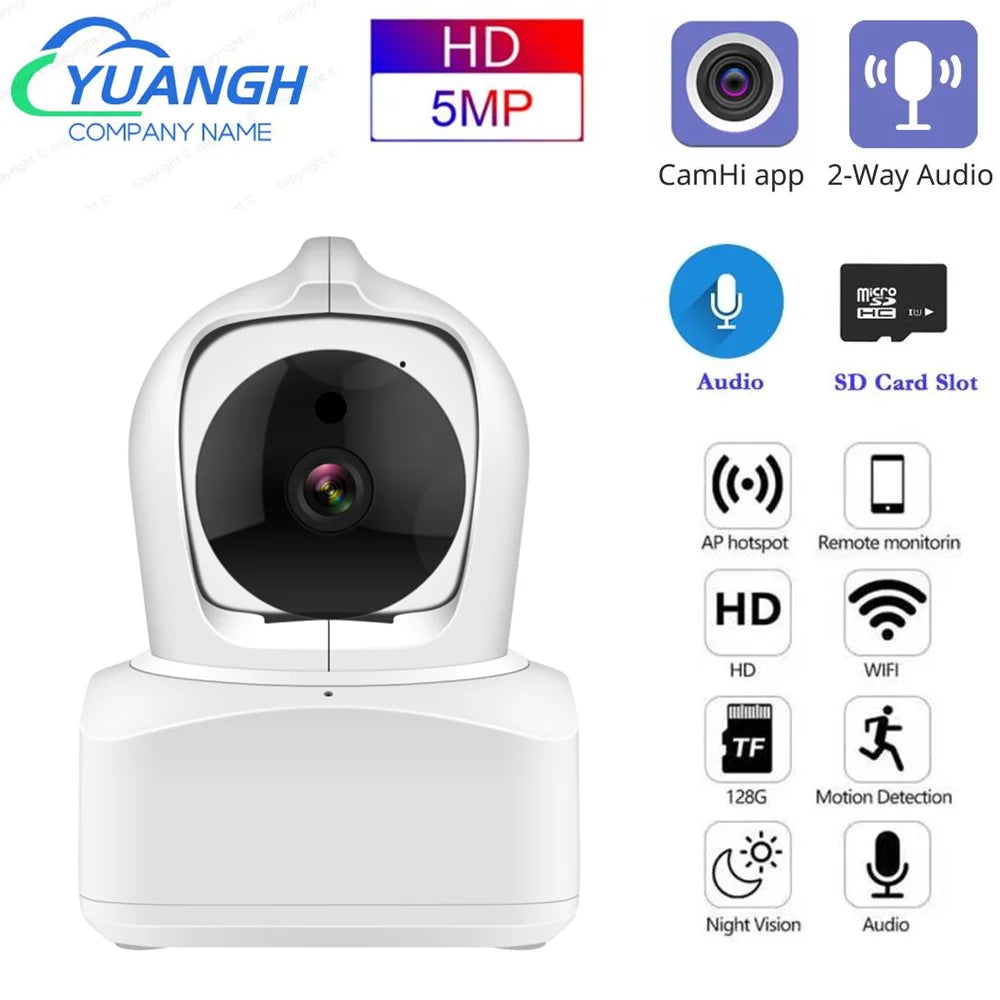 5MP Wireless Security Camera – Two-Way Audio for Indoor Smart Home Protection