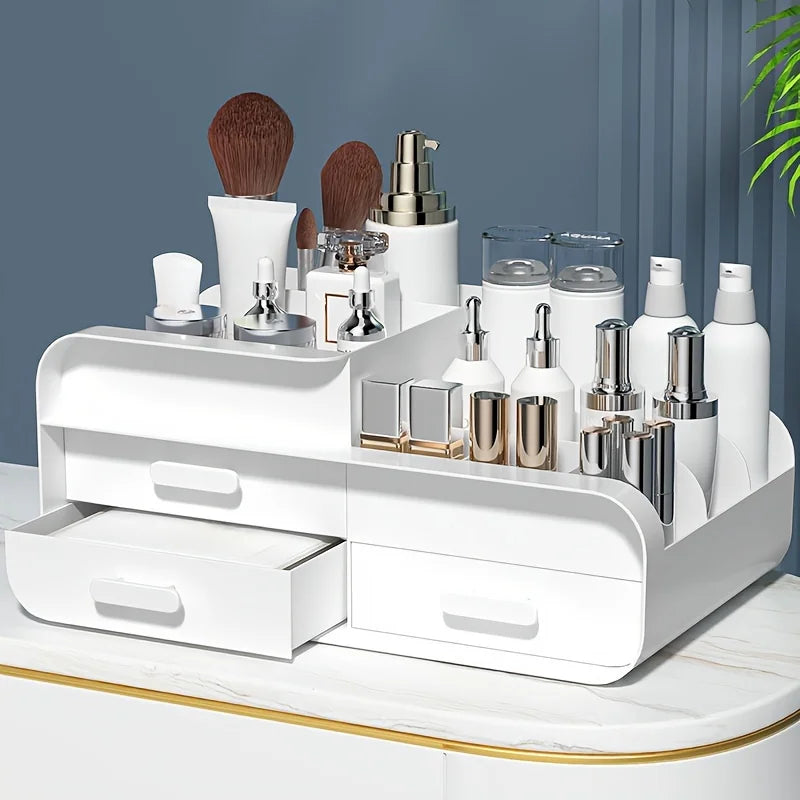 Large Plastic Makeup Organizer – Multi-Drawer Storage for Vanity Desktop