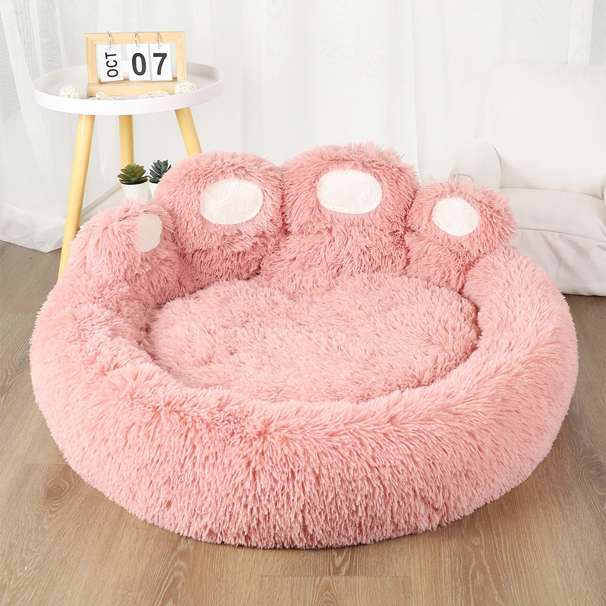Plush Fluffy Pet Bed – Large Soft Cushion for Dogs and Cats