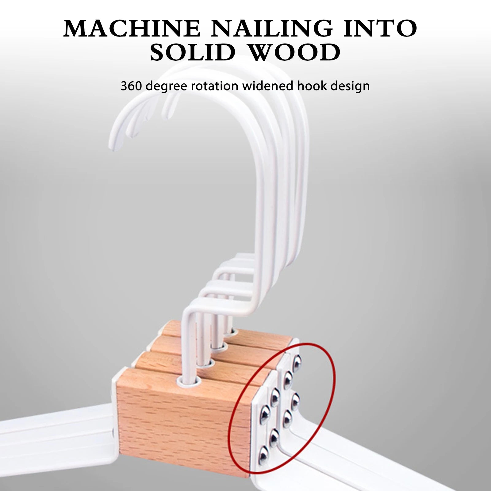 Solid Wood Clothes Hangers – Swivel Hook Rack for Coats and Jackets