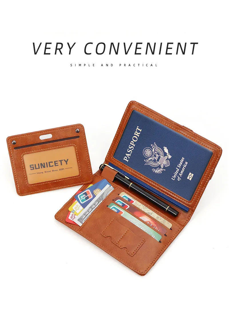 RFID Passport Holder Wallet – Anti-Theft Travel Organizer for Men and Women