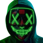 LED Light Up Halloween Mask – Scary Glowing Costume for Cosplay Parties