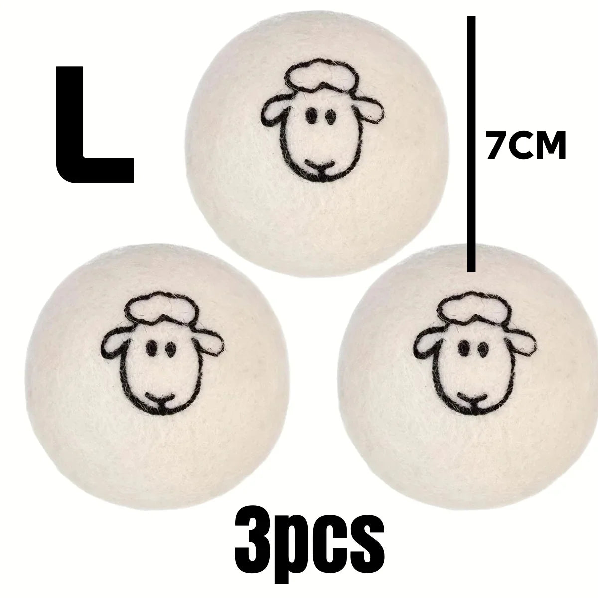 Reusable Wool Dryer Balls – Natural Fabric Softener for Laundry Wrinkle Reduction