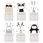Cartoon Animal Switch Stickers – Cute Boho Wall Decals for Kids Nursery