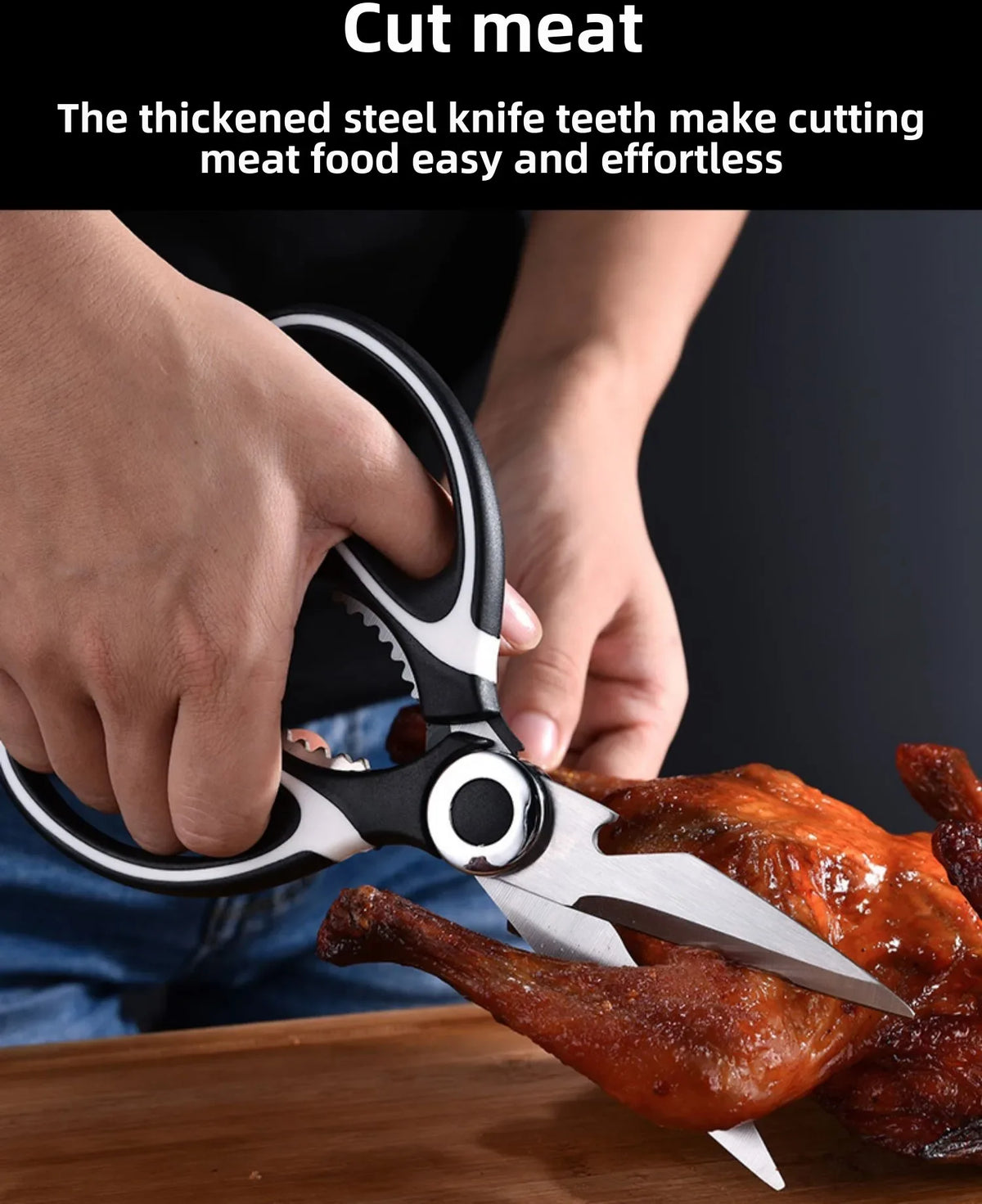 Heavy Duty Kitchen Shears – Stainless Steel Scissors for Poultry and Meat