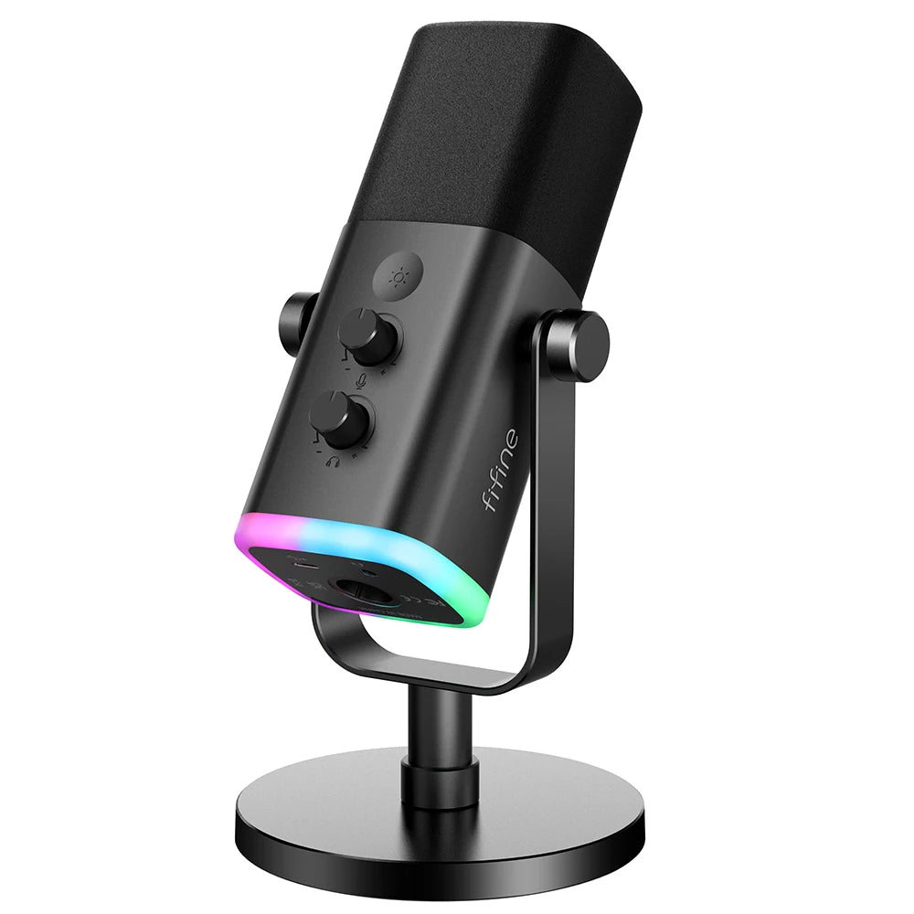 USB XLR Dynamic Microphone – Touch Mute Studio Mic for Gaming and Podcasting
